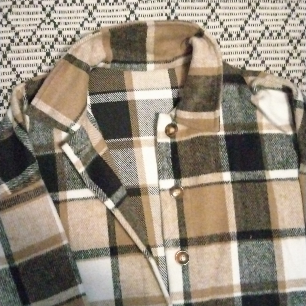 Shacket L/XL, Brown,black, brown buttons